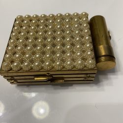 Vintage Compact And lipstick Case