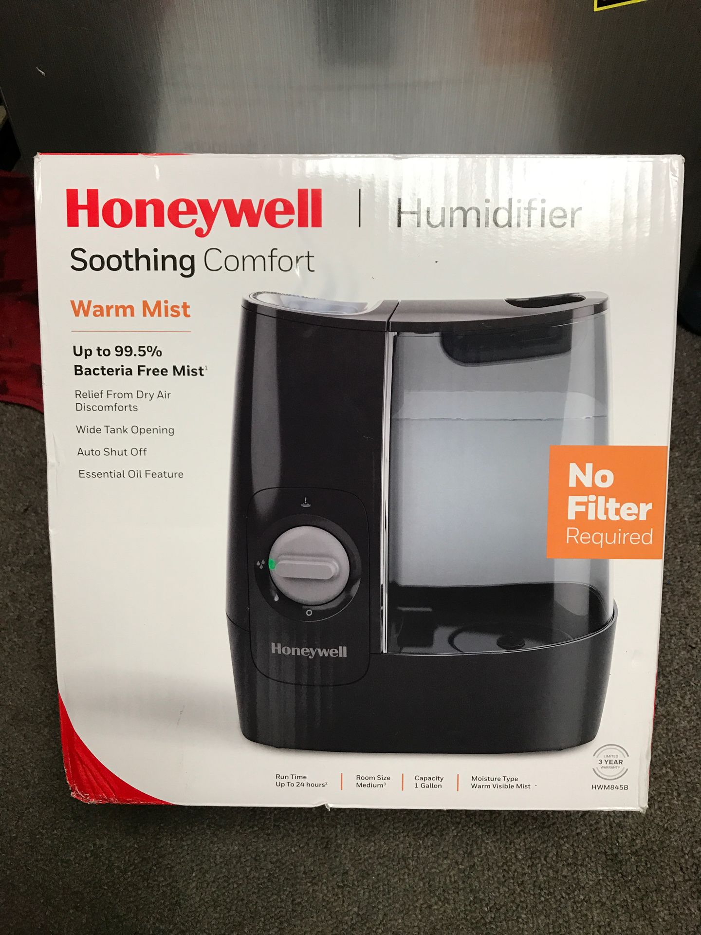 New Honeywell warm mist humidifier no filter required