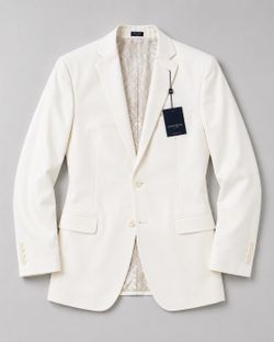 Madison Modern Fit 44L White Cotton Sport Coat Blazer NWT Paisley Lining