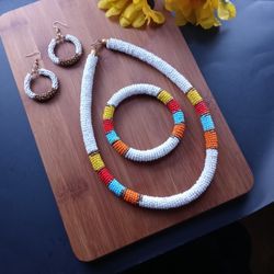 3PC Beautiful Maasai Bead Jewelry Set