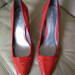 Ruby Red Via Spiga Fish Net Pumps
