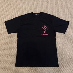 Black with pink chrome heart shirt