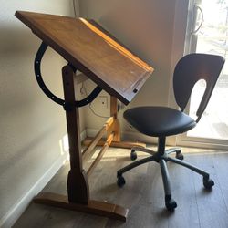 Drafting Table With Chair