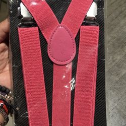 Pink adult suspenders