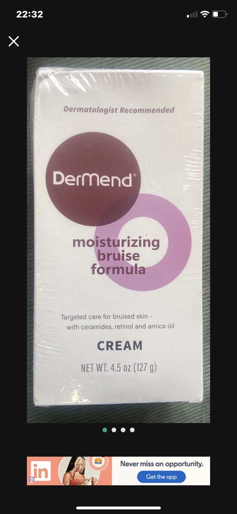 Dermend moisturizing bruise formula