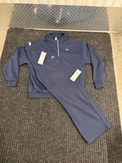 Alo Yoga Navy Quarter-Zip Sweatsuit Set