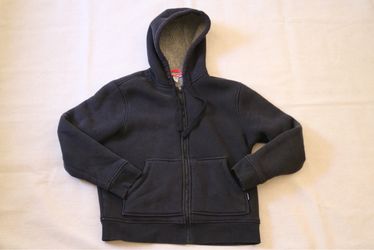 Craftsman Men's Medium Black Zip-Up Hoodie Sherpa Lined Hooded Sweatshirt Jacket