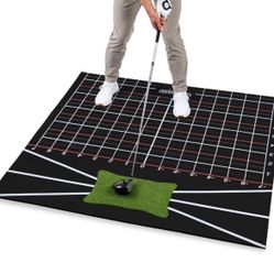 GoSports 5x5 Golf Hitting Mat Swing Path Trainer Fix Slices & Hooks NEW