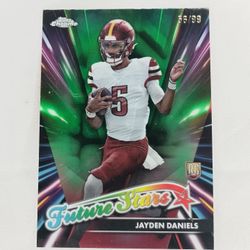 2024 Jayden Daniels Topps Chrome Future Stars Green Rookie 56/99