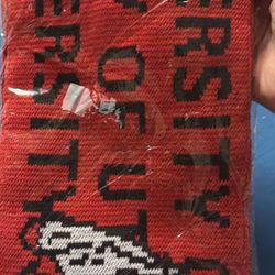 University of Utah Utes sports scarf  drum and feather logo  fringed