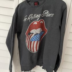 Rolling Stones Distressed Sweatshirt Size Small