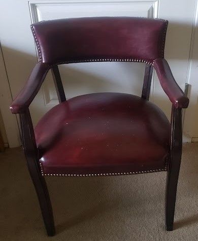 Vintage Leather Desk/Corner Wingback Armchair
