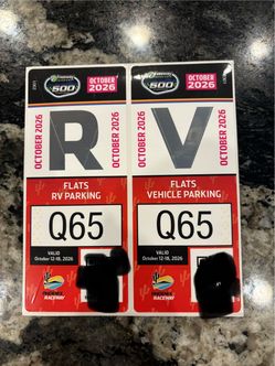 NASCAR RV camping spot on the pavement
