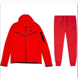 Nike Sportswear Tech Fleece Zip Hoodie& Joggers - University Red (3rd season)