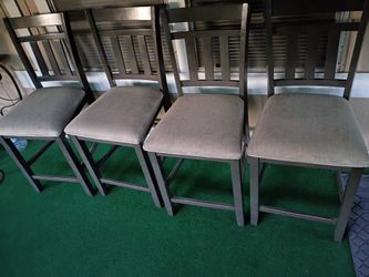4 gray BARSTOOLS