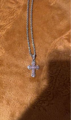 Pink Diamond Cross Necklace