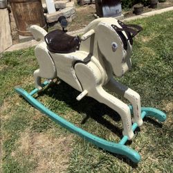 Large Wooden Rocking Horse 