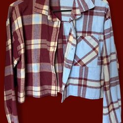 forever 21 plaid cropped flannel shirt