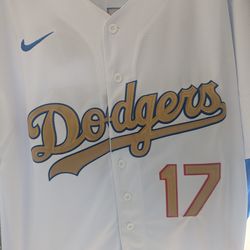 Dodgers Jersey #17 Ohtani L White/Gold