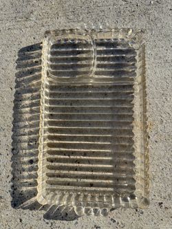 VTG  Hazel Atlas Glass Sip, Snack, and Smoke Tray or relish tray 11”x6”