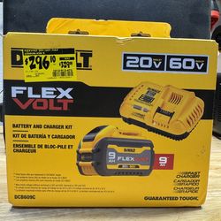 Dewalt Flexvolt 20V/60V 9AH Battery Charger Starter Kit DCB609B