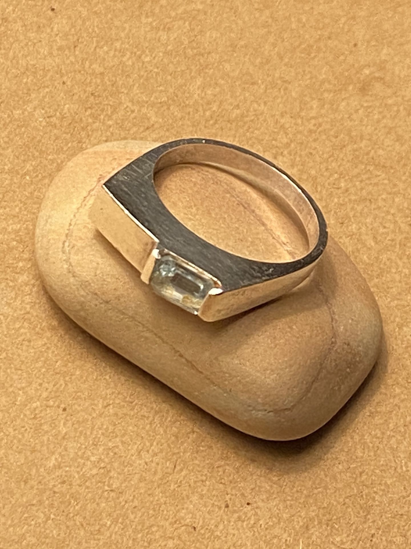 STERLING AQUA RING