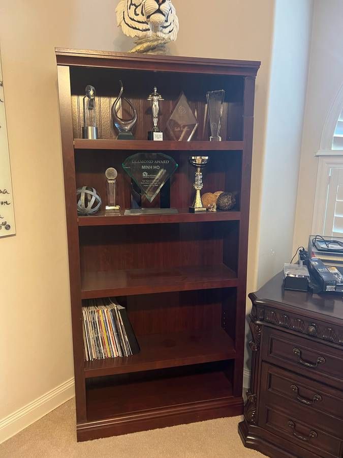 Dark Wood 4 Shelf Cabinet 