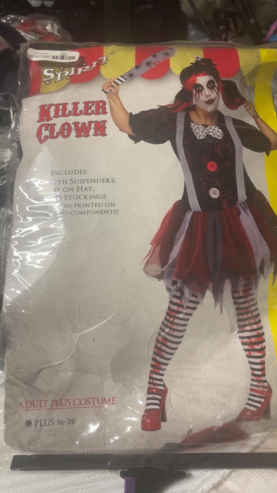 Killer Clown Adult Plus Size 16-20