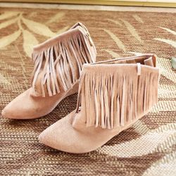 Cute Suede Fringe Boots...NEW