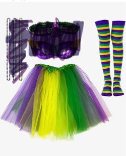 Mardi Gras theme tutu and socks