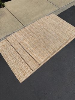 Custom Wool Rug Set Neutral Beige - Set of 3
