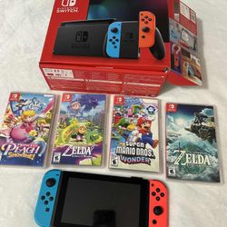 Nintendo Switch With Games Bundle- Like New