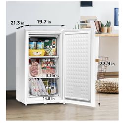 Midea WHS-109FW1 Upright Freezer, 3.0 Cubic Feet, White