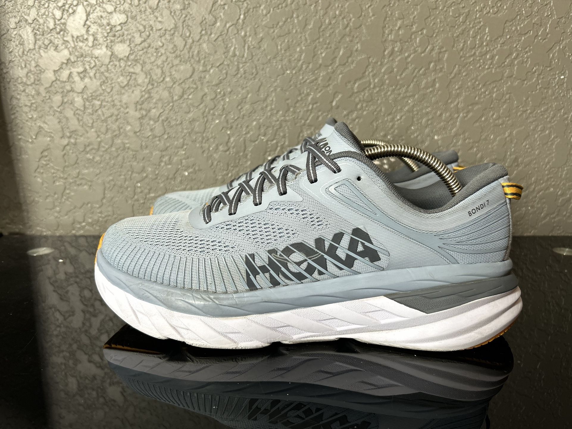 Hoka One One Bondi 7 1110518 BFCS Men's 11 Running Shoes Blue Fog Mesh Sneakers