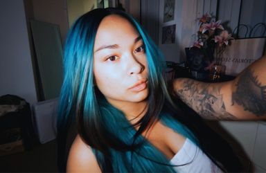 Blue wig