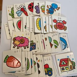 Colorful sorting puzzle with English and Chinese