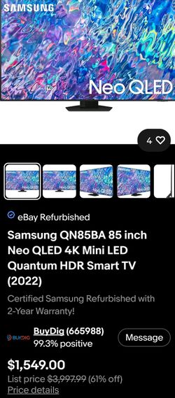 Used 85 inch Samsung Qn85BA