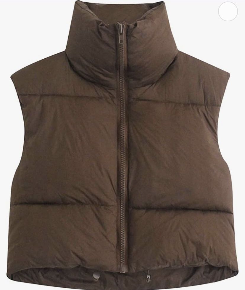 Womens Brown Puffer Vest 