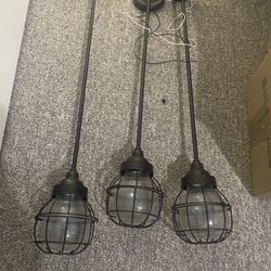 3 Ferguson Wrought Iron Caged Lamps 