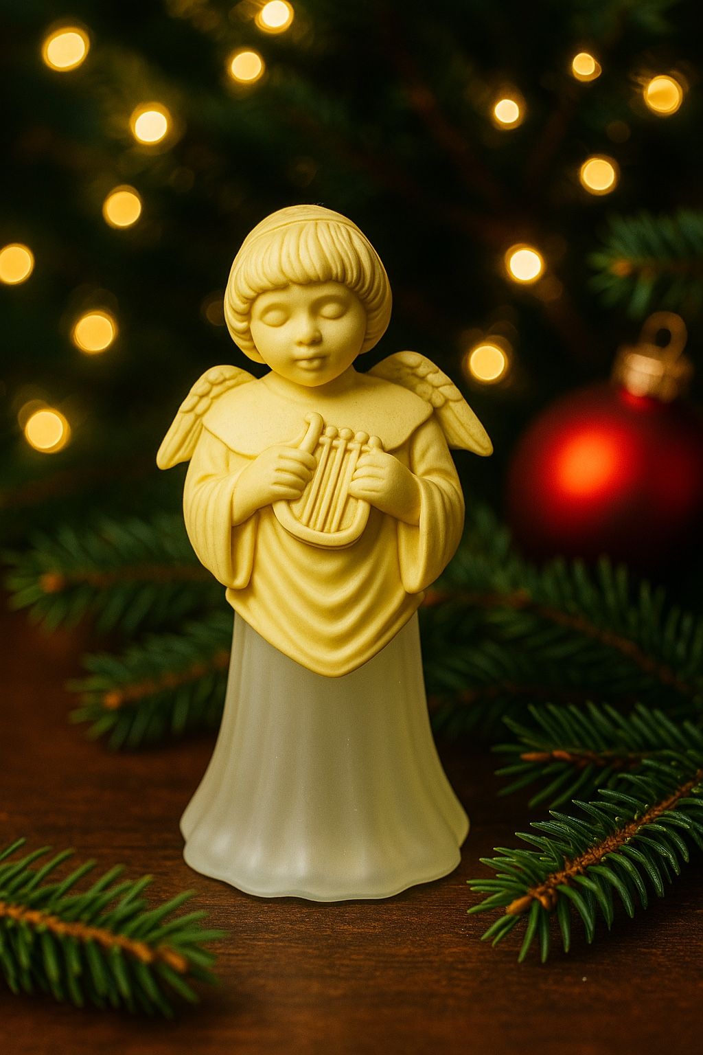 Avon USA 1970s Empty Figural Angel With Lyre Charisma Cologne Decanter, 5”