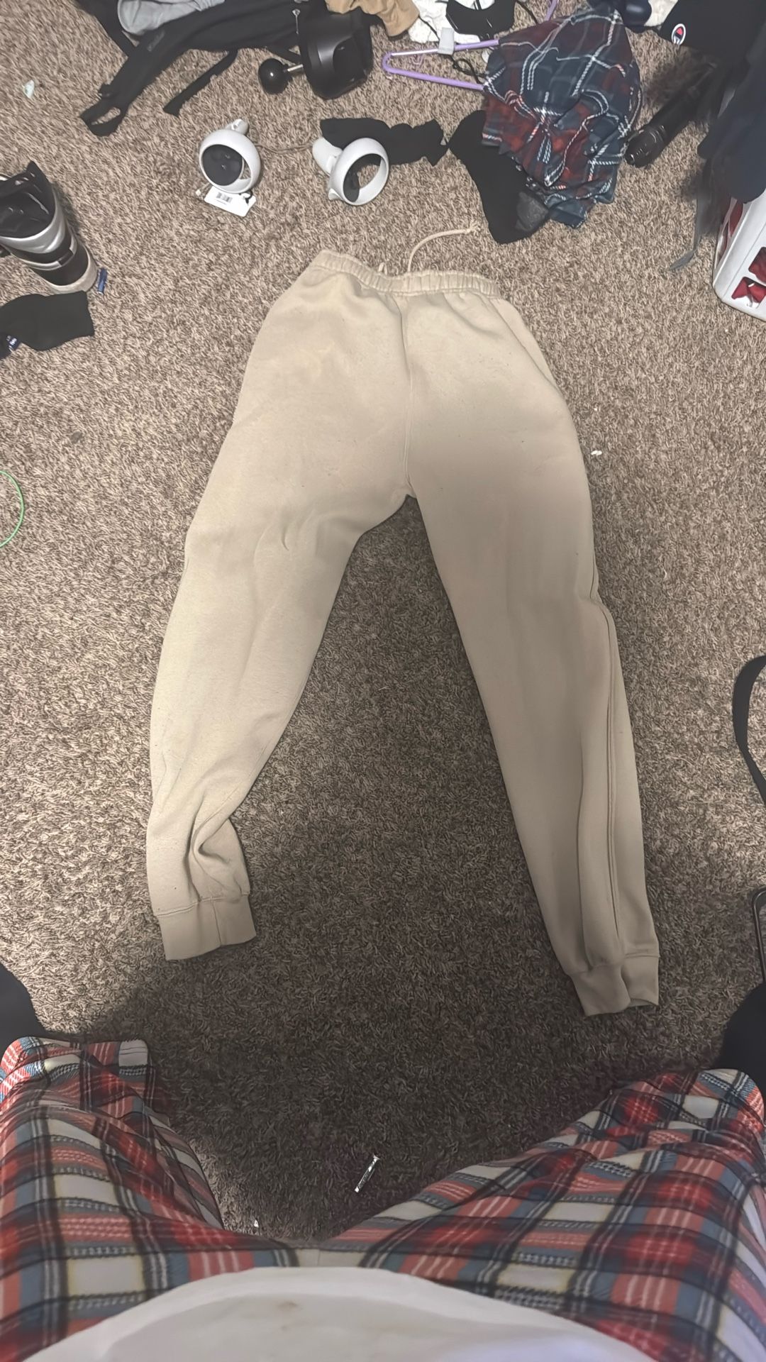 Tan And Dark Blue Pro Club Joggers