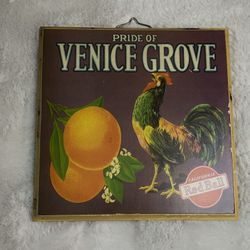 Set of 2 Vtg Fruit/ Veggie Crate Label Posters