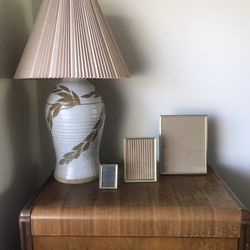 Vintage Brass Frames/Vintage Pottery Lamp