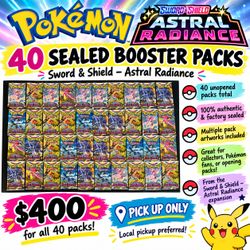 🎴 POKÉMON ASTRAL RADIANCE — 40 SEALED BOOSTER PACKS
