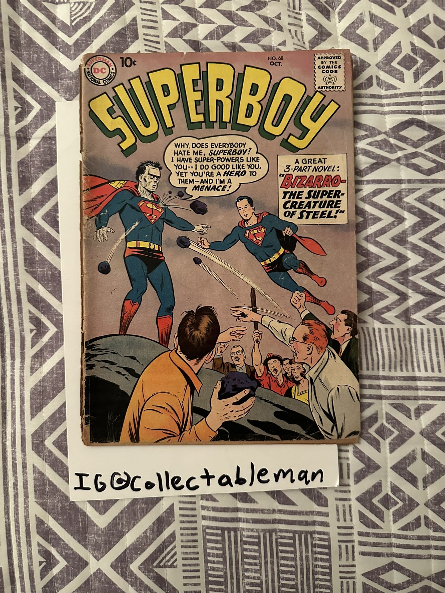 SUPERBOY 68  1958  1st App Bizarro Key Issue Superman Silver Age DC