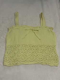 Wild Fable Pastel Yellow Crochet Knit Cami Tank Top - Size XS