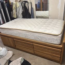 Twin bed with twin mattress