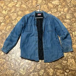 Wrangler Jacket (Men’s Small Blue Denim Lined with Pockets)