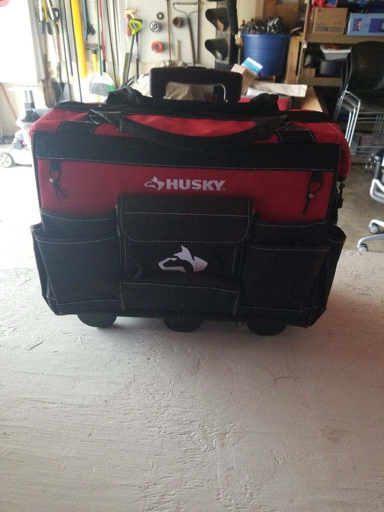 Rolling Husky Tool Bag Box Cart