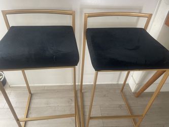 Gold And Black Bar Stools Counter Top Height 2 Total